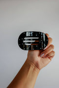 Polka Dot Flat Claw Clip | Black