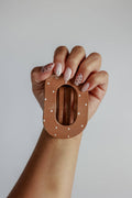 Polka Dot Flat Claw Clip | Brown